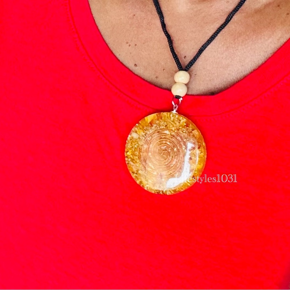 Citrine Orgonite Pendant Necklace
